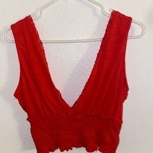 Elegant Red Sleeveless Top